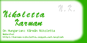 nikoletta karman business card