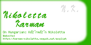 nikoletta karman business card